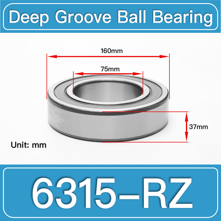 6315-RZ Deep Groove Ball Bearings dimension drawing