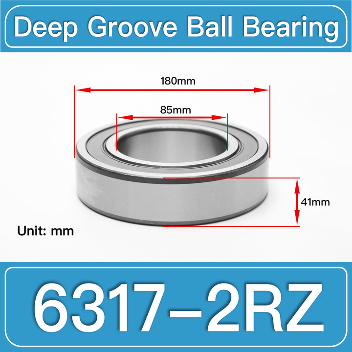 6317-2RZ Deep Groove Ball Bearings dimension drawing