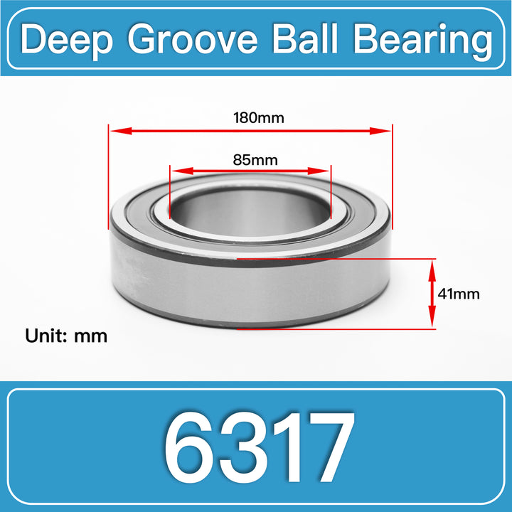 6317 Deep Groove Ball Bearings dimension drawing