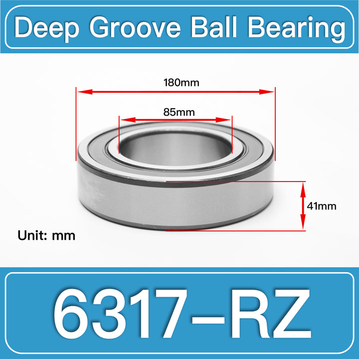 6317-RZ Deep Groove Ball Bearings dimension drawing