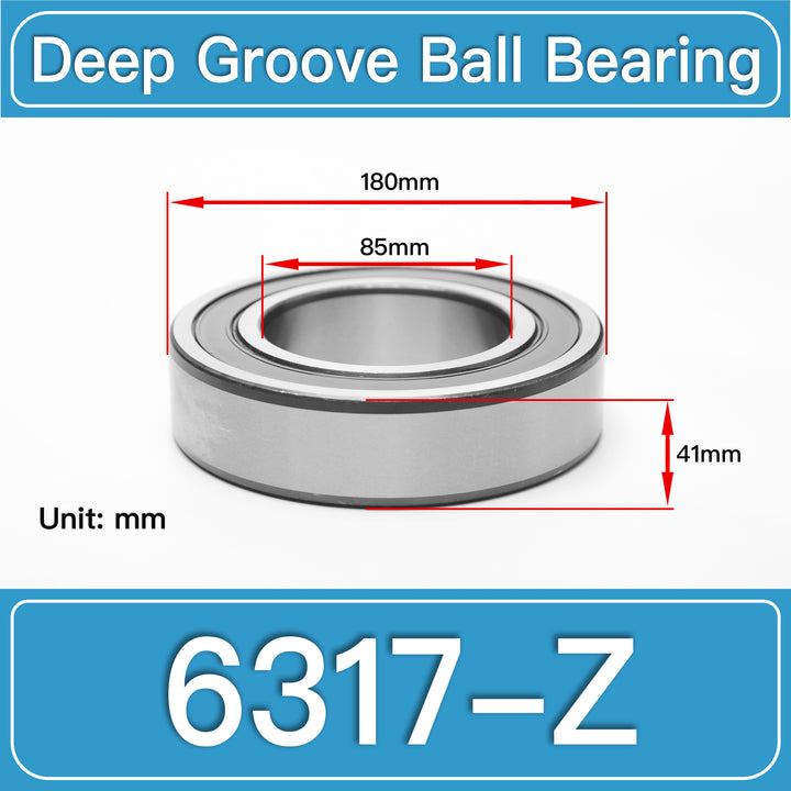 6317-Z Deep Groove Ball Bearings dimension drawing