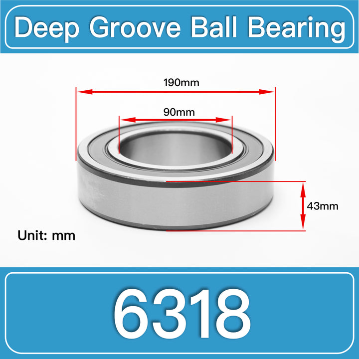 6318 Deep Groove Ball Bearings dimension drawing