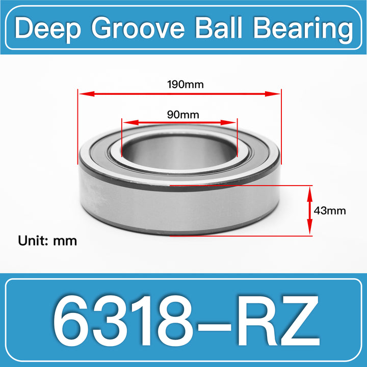 6318-RZ Deep Groove Ball Bearings dimension drawing