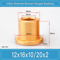 BBF12X16X10-20X2 Oilite Sintered Bronze Flanged Bushings dimension drawing