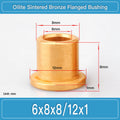 BBF6X8X8-12X1 Oilite Sintered Bronze Flanged Bushings dimension drawing