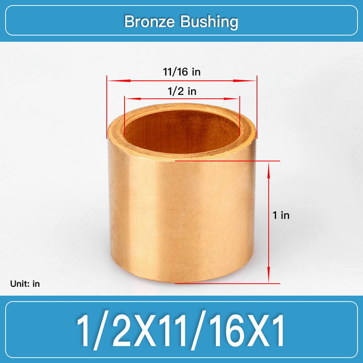 BRB-1_2X11_16X1 Inch Oil-Impregnated Bronze Sleeve Bushings dimension drawing