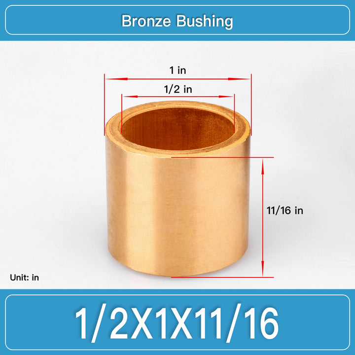 BRB-1_2X1X11_16 Inch Oil-Impregnated Bronze Sleeve Bushings dimension drawing