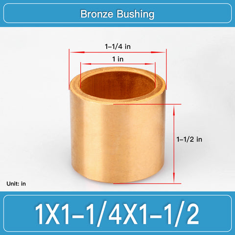 BRB-1X1-1_4X1-1_2 Inch Oil-Impregnated Bronze Sleeve Bushings dimension drawing
