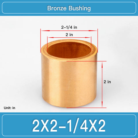 BRB-2X2-1_4X2 Inch Oil-Impregnated Bronze Sleeve Bushings dimension drawing