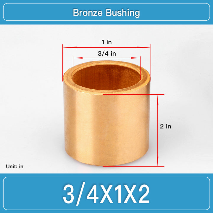BRB-3_4X1X2 Inch Oil-Impregnated Bronze Sleeve Bushings dimension drawing