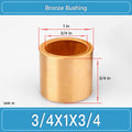 BRB-3_4X1X3_4 Inch Oil-Impregnated Bronze Sleeve Bushings dimension drawing