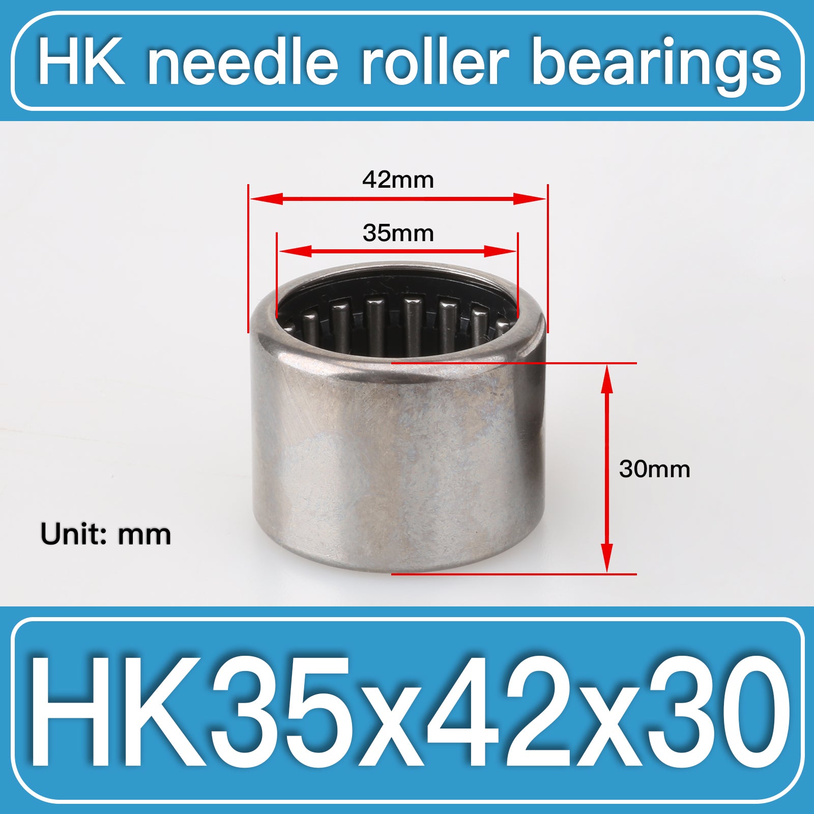 HK35X42X30 Drawn Cup Needle Roller Bearings dimension drawing