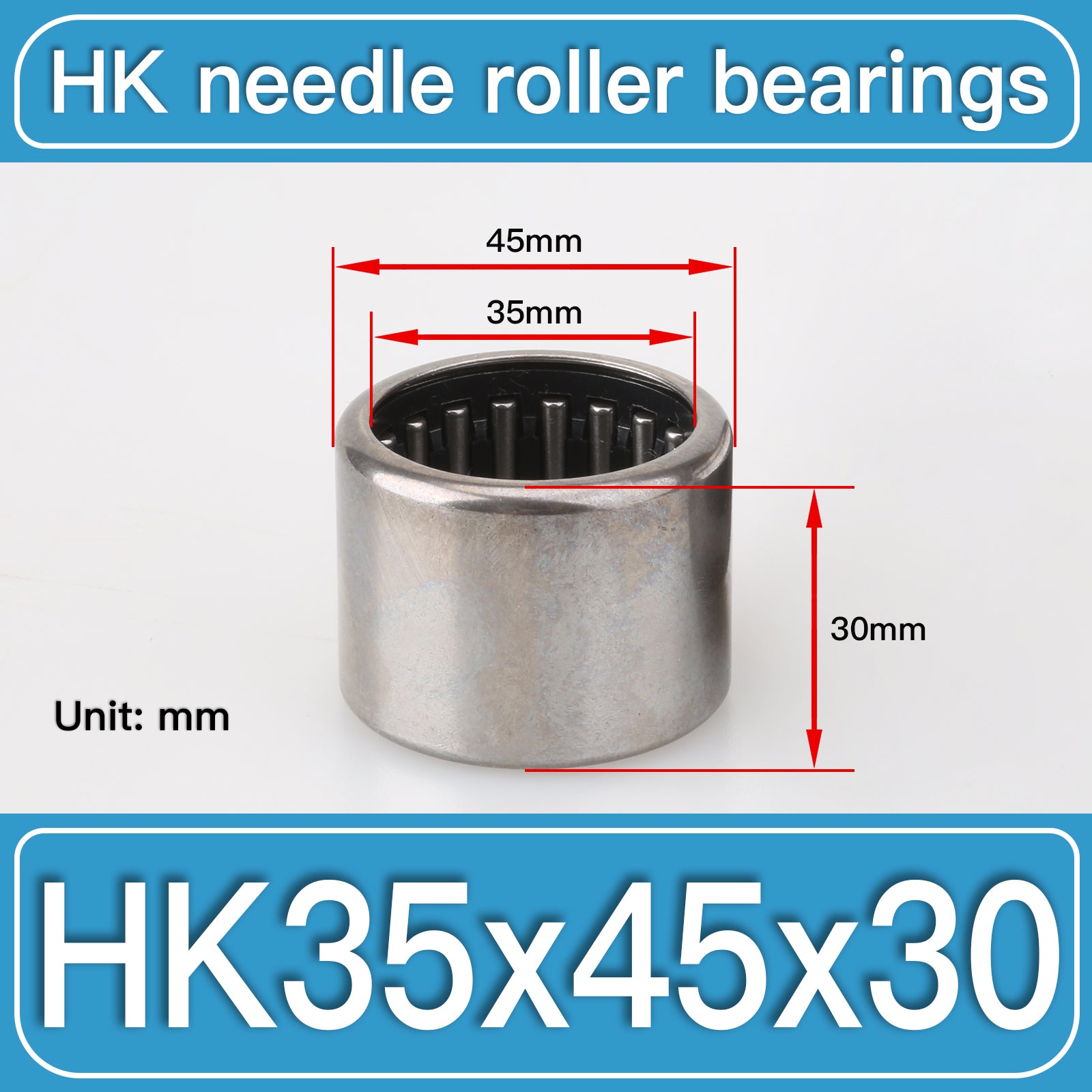 HK35X45X30 Drawn Cup Needle Roller Bearings dimension drawing