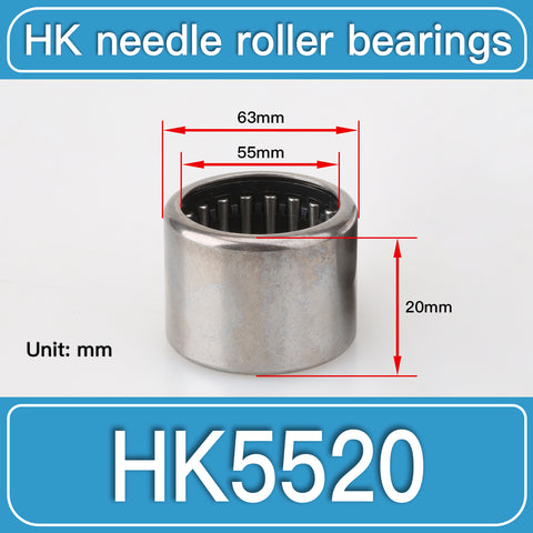 HK5520 Drawn Cup Needle Roller Bearings dimension drawing