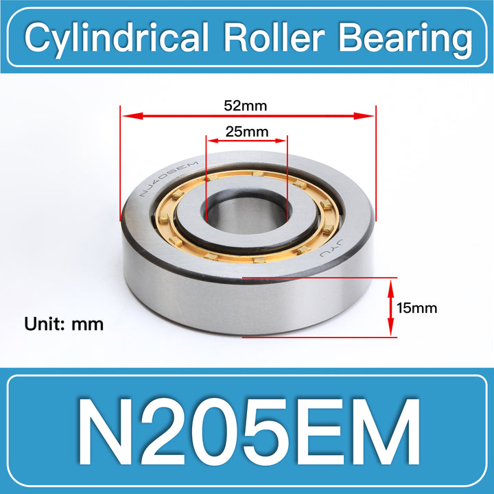 N205EM Cylindrical Roller Bearings dimension drawing