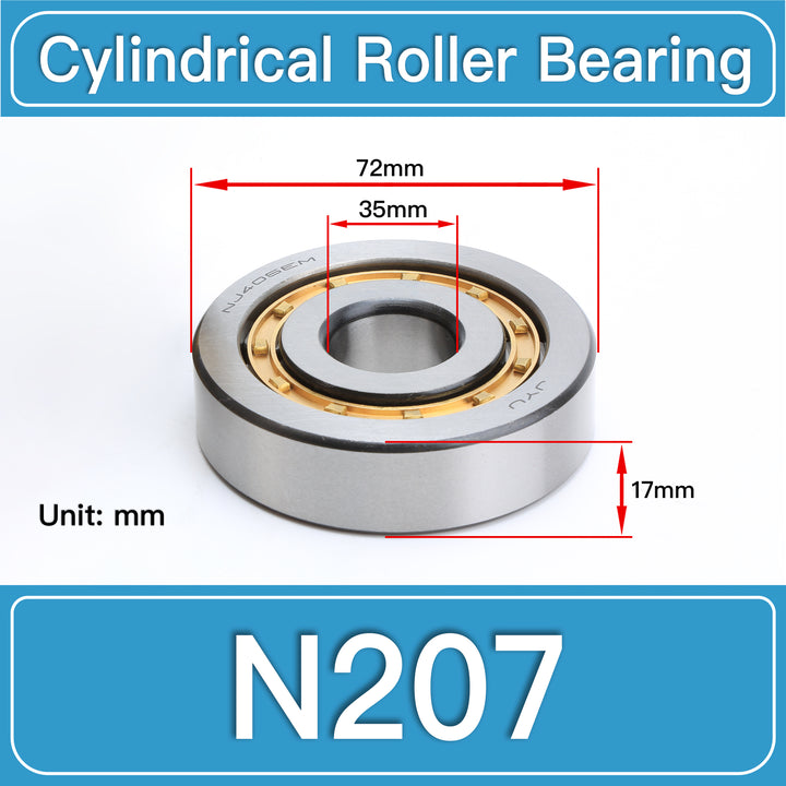 N207 Cylindrical Roller Bearings dimension drawing