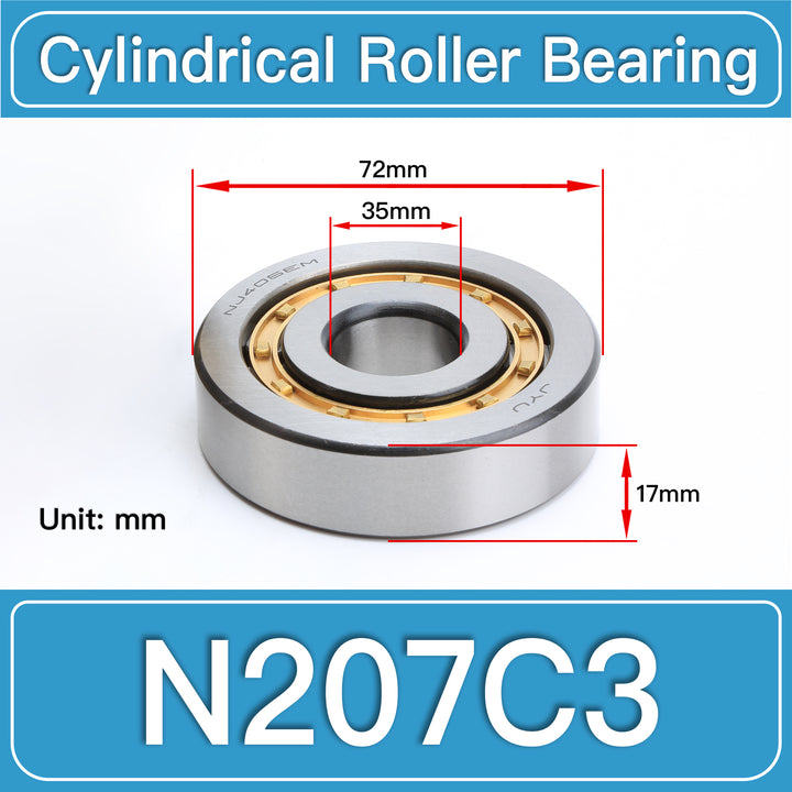 N207C3 Cylindrical Roller Bearings dimension drawing