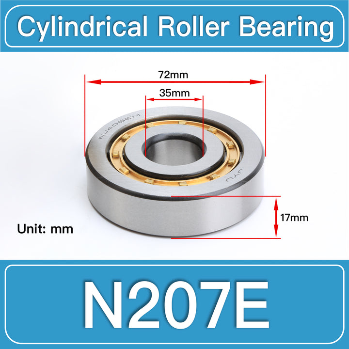 N207E Cylindrical Roller Bearings dimension drawing