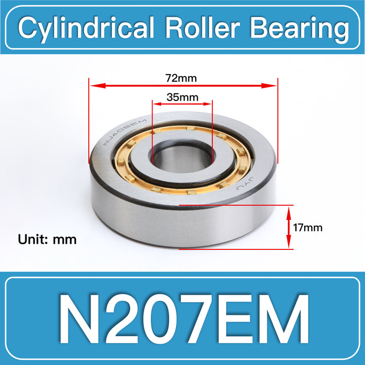 N207EM Cylindrical Roller Bearings dimension drawing