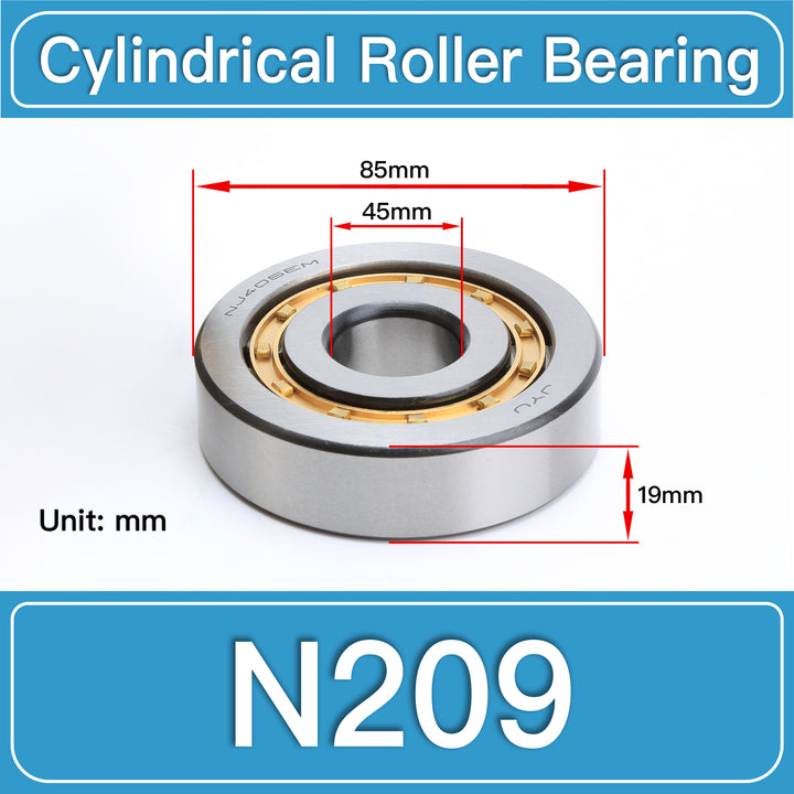 N209 Cylindrical Roller Bearings dimension drawing