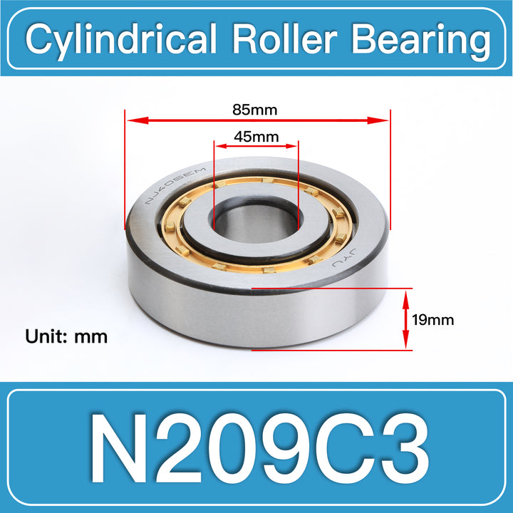 N209C3 Cylindrical Roller Bearings dimension drawing