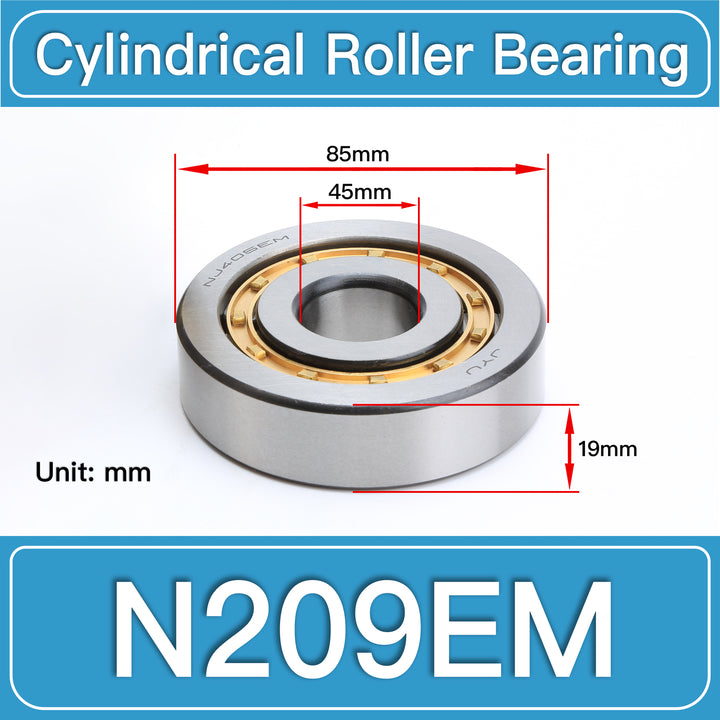 N209EM Cylindrical Roller Bearings dimension drawing