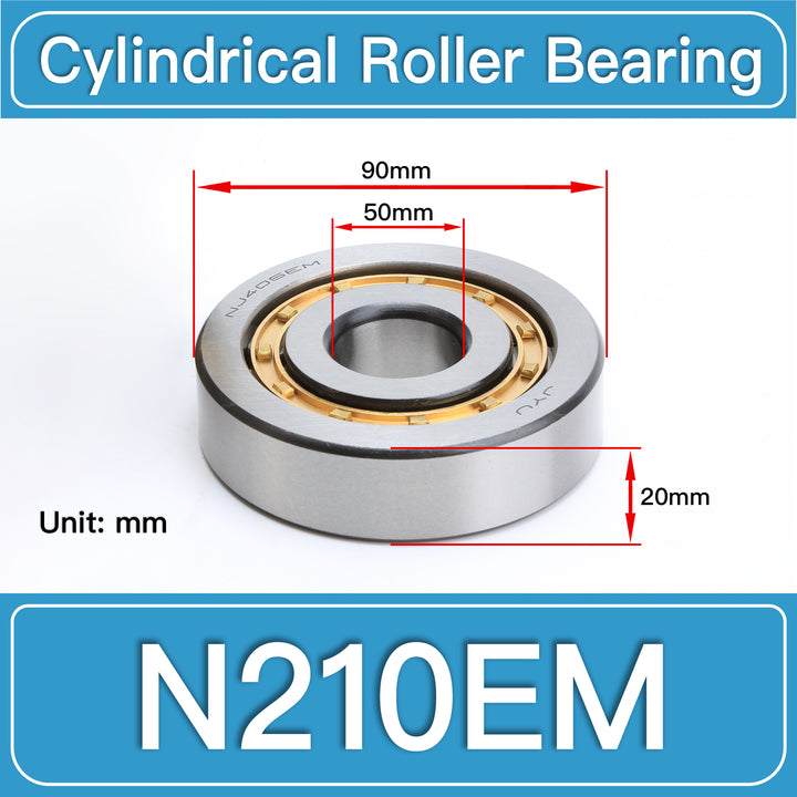 N210EM Cylindrical Roller Bearings dimension drawing
