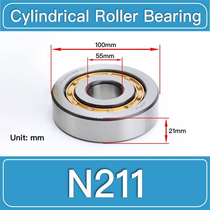N211 Cylindrical Roller Bearings dimension drawing