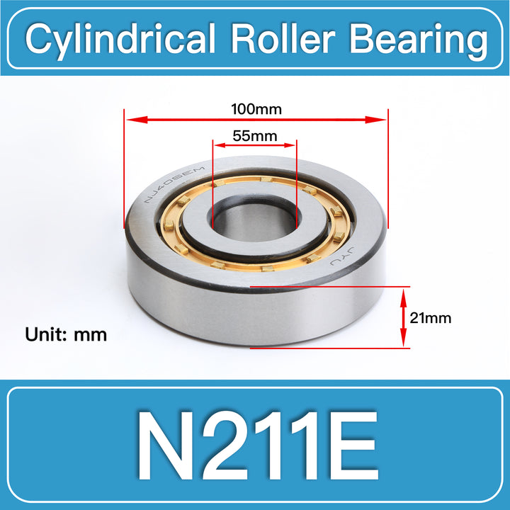 N211E Cylindrical Roller Bearings dimension drawing