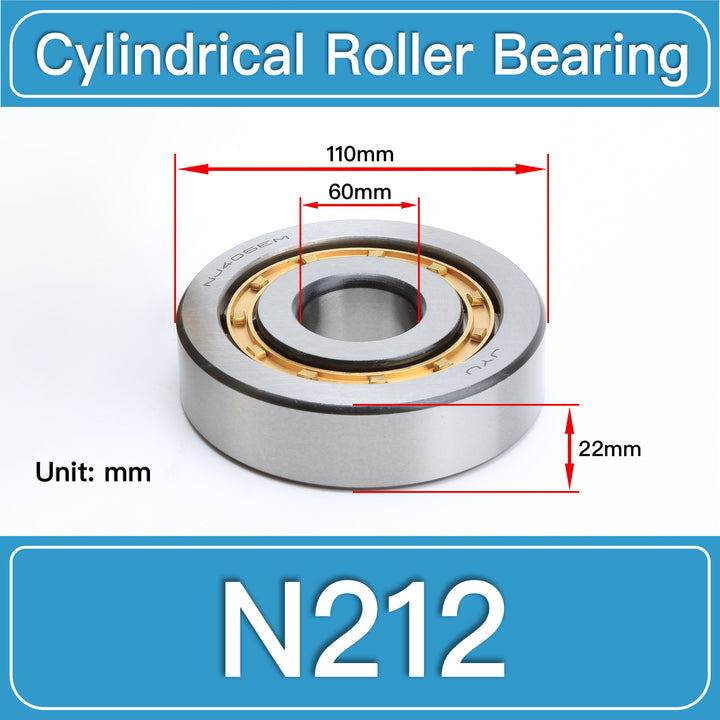 N212 Cylindrical Roller Bearings dimension drawing