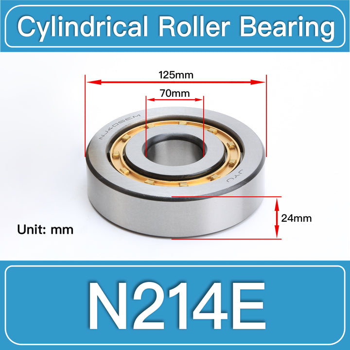 N214E Cylindrical Roller Bearings dimension drawing