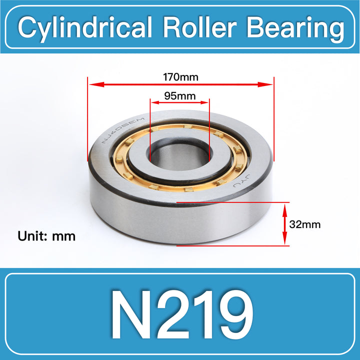 N219 Cylindrical Roller Bearings dimension drawing