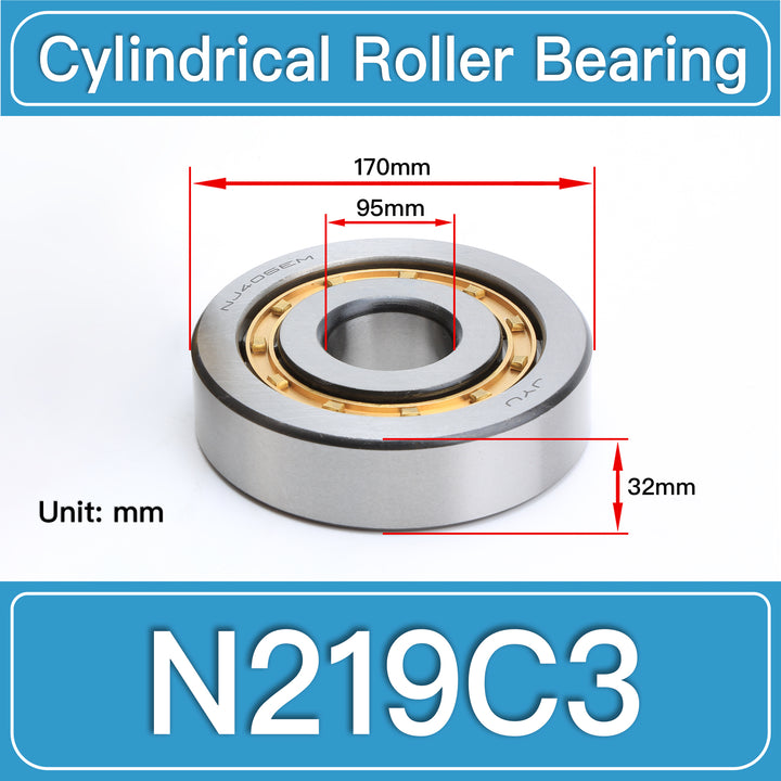 N219C3 Cylindrical Roller Bearings dimension drawing