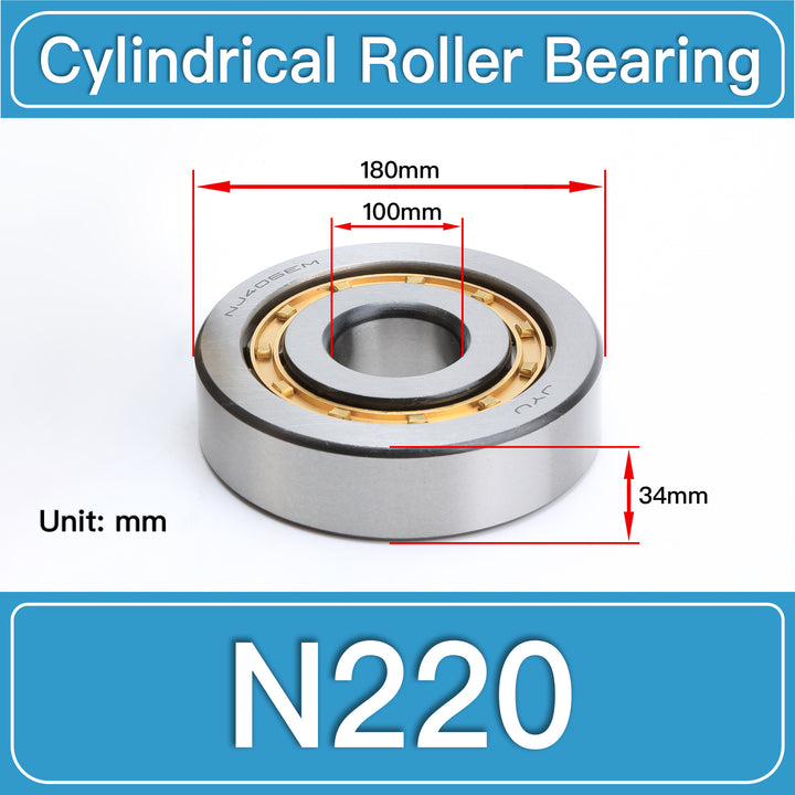 N220 Cylindrical Roller Bearings dimension drawing