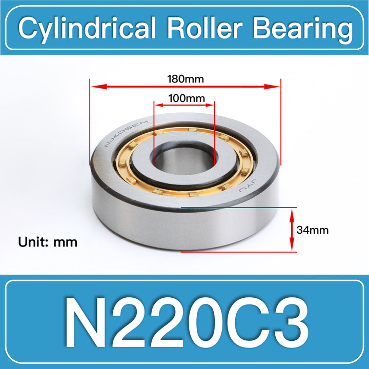 N220C3 Cylindrical Roller Bearings dimension drawing