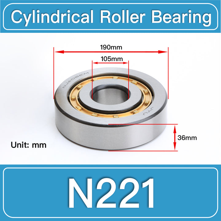 N221 Cylindrical Roller Bearings dimension drawing