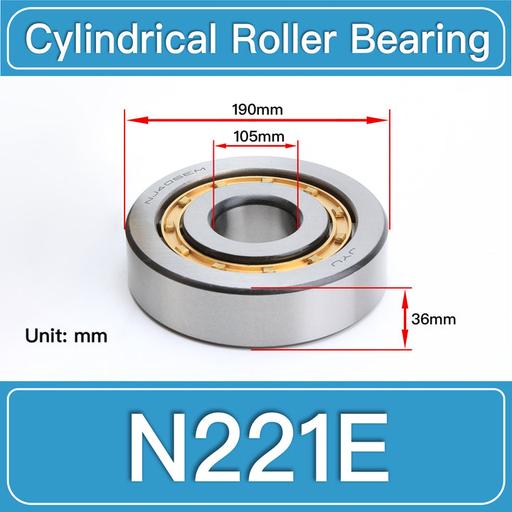 N221E Cylindrical Roller Bearings dimension drawing