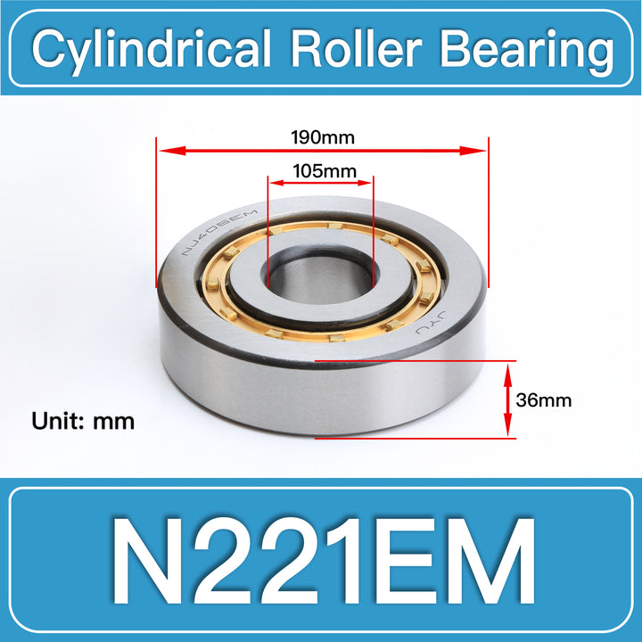 N221EM Cylindrical Roller Bearings dimension drawing
