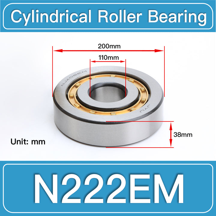 N222EM Cylindrical Roller Bearings dimension drawing