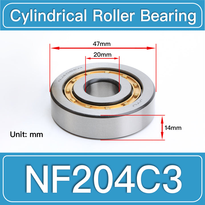 NF204C3 Cylindrical Roller Bearings dimension drawing