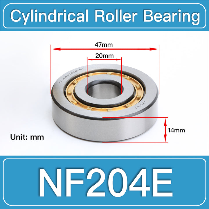 NF204E Cylindrical Roller Bearings dimension drawing