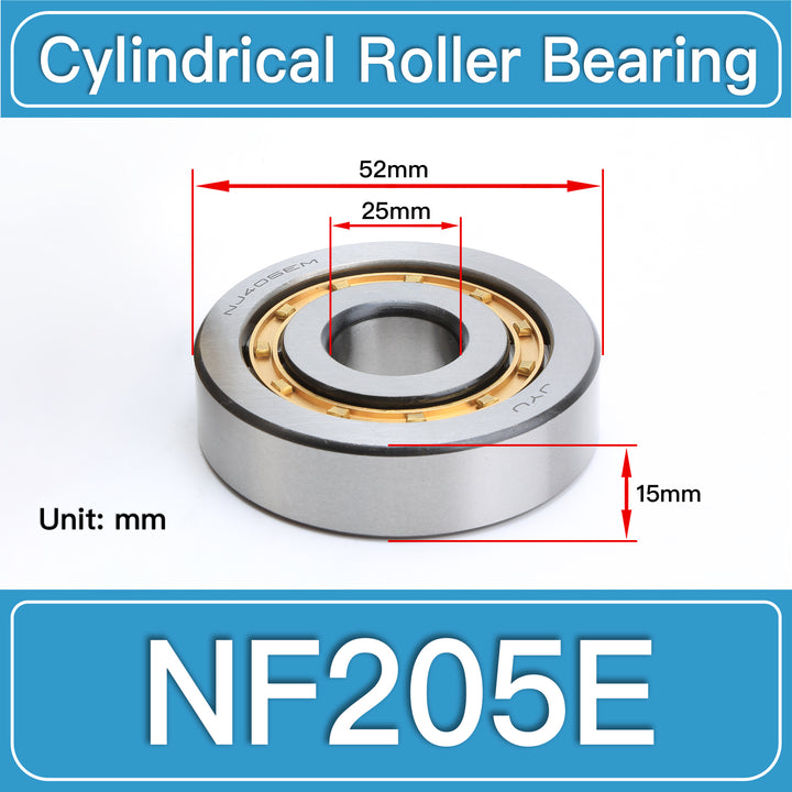 NF205E Cylindrical Roller Bearings dimension drawing