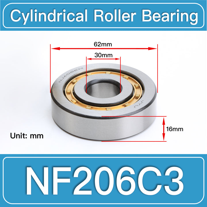 NF206C3 Cylindrical Roller Bearings dimension drawing
