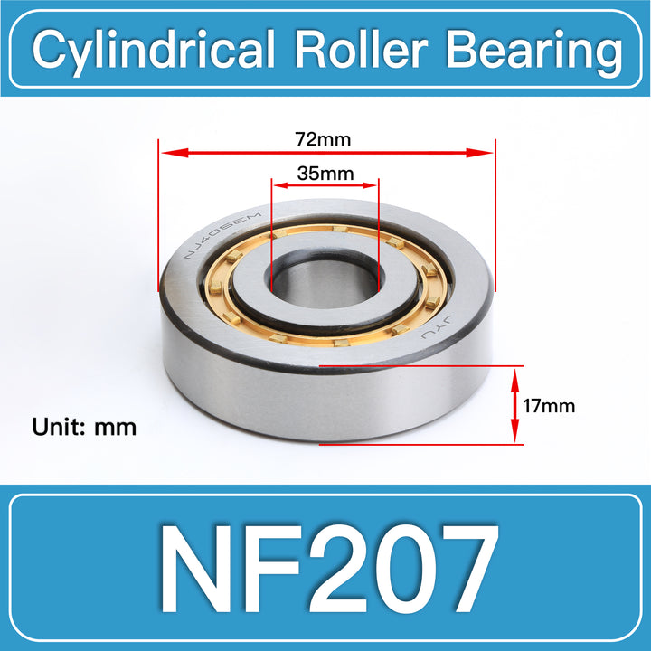 NF207 Cylindrical Roller Bearings dimension drawing
