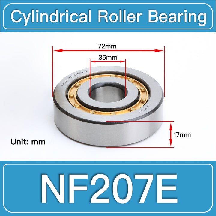 NF207E Cylindrical Roller Bearings dimension drawing