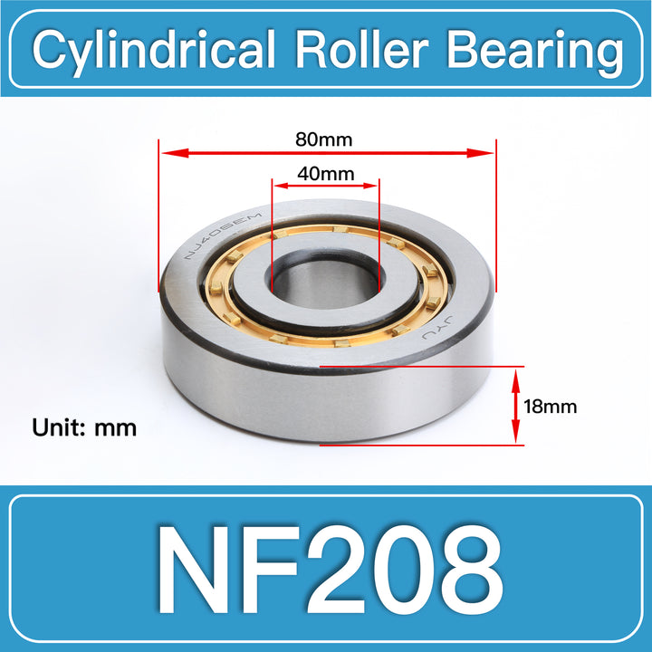 NF208 Cylindrical Roller Bearings dimension drawing