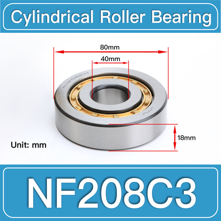 NF208C3 Cylindrical Roller Bearings dimension drawing