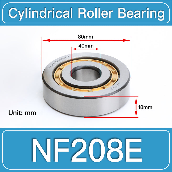 NF208E Cylindrical Roller Bearings dimension drawing