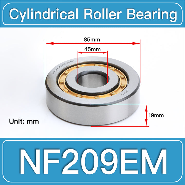 NF209EM Cylindrical Roller Bearings dimension drawing
