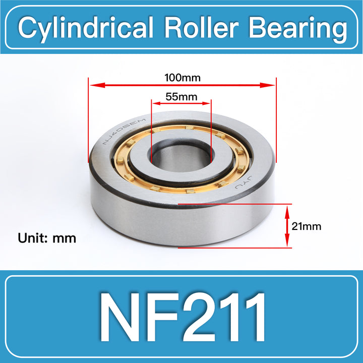 NF211 Cylindrical Roller Bearings dimension drawing